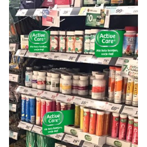 Active Care instick hylla, buntas om 10